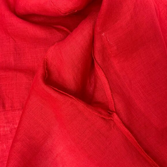 Vintage 90s Ann Taylor 100% Linen Red Button Up Shirt Small - Picture 11 of 16